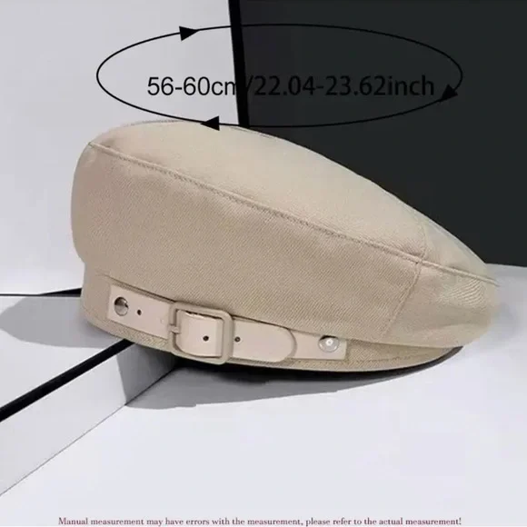 Custom Beret Hat Buckle Cap, Black Camellia flower - Picture 7 of 7